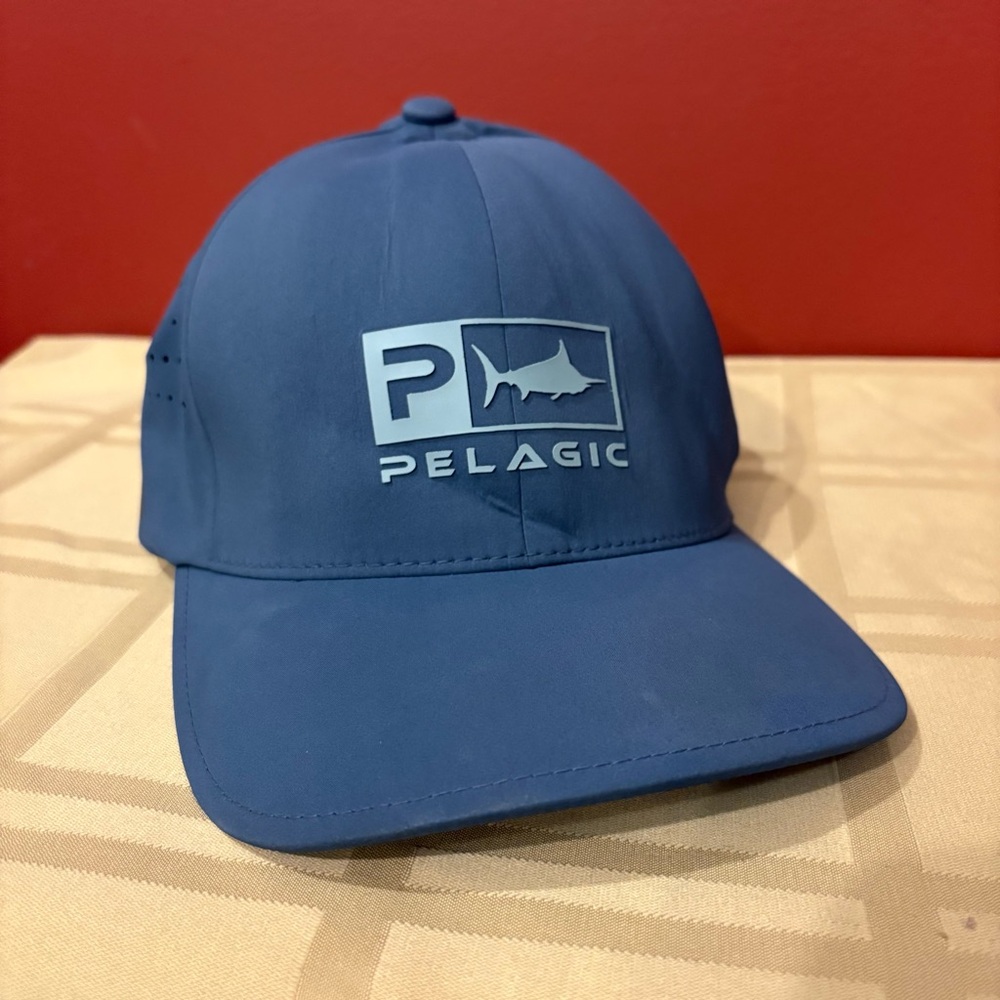 Pelagic Delta Flexfit Icon Hat in smokey blue color adult L/XL, baseball hat